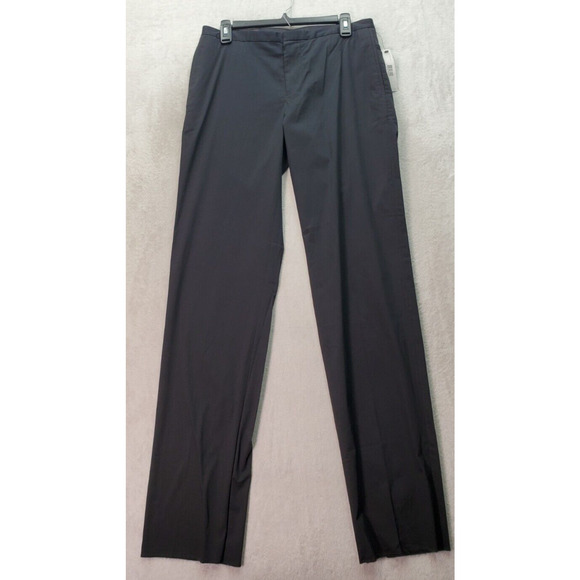 Donna Karan Suit Pants Mens Sz 30 Black Cotton Regular Fit Mid Rise Straight Leg - Picture 1 of 10